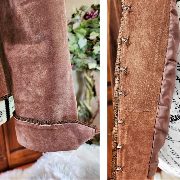 NEW DIRECTIONS Genuine Leather Chocolate Brown Suede Jacket Petite Small - Picture 7 of 9